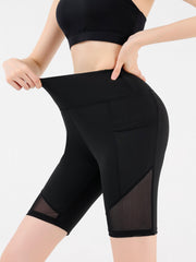 Women's Mesh Yoga Sports Shorts Butt Lifting Stretchy Leggings