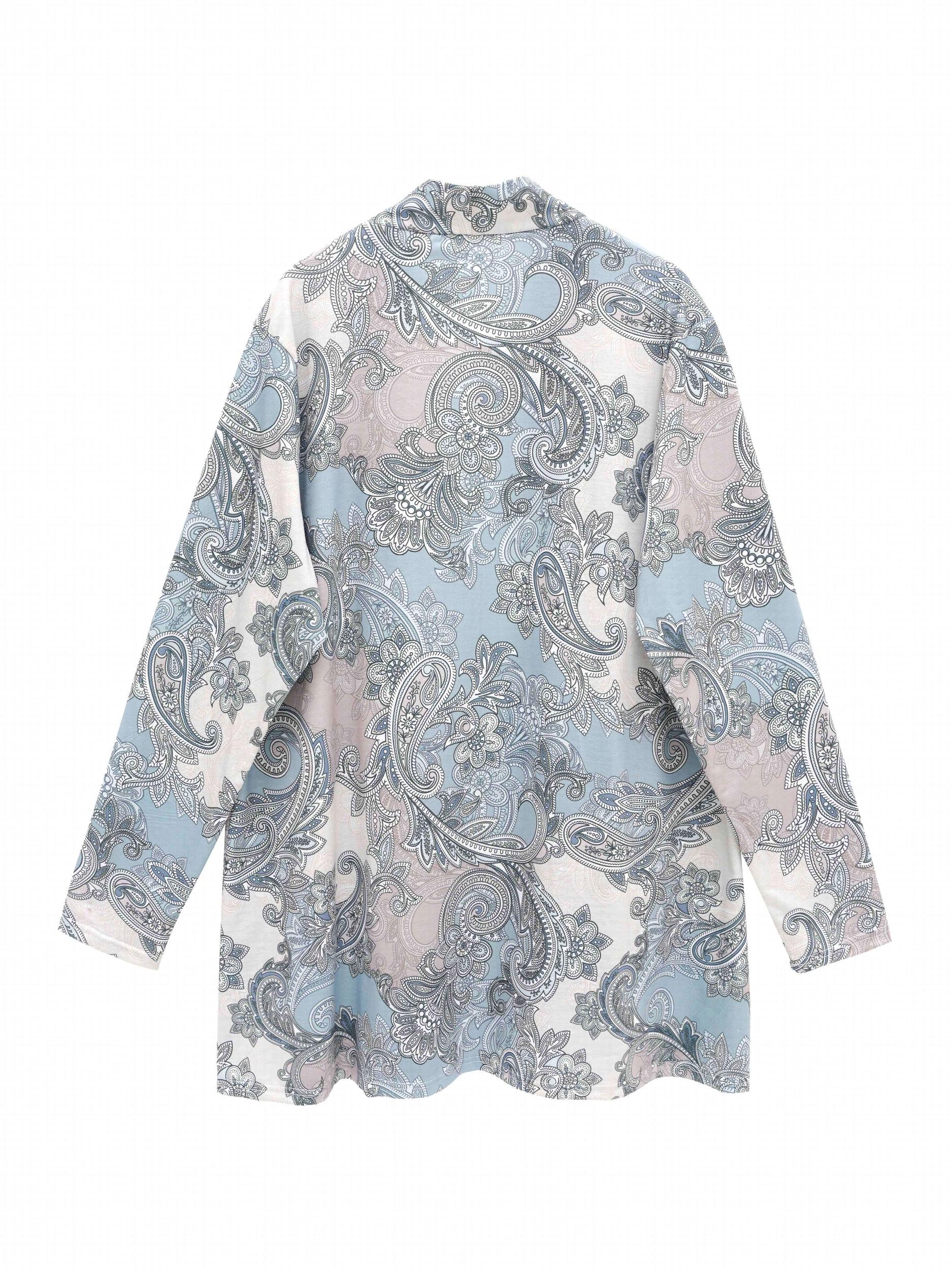 Paisley Print Open Front Cardigan
