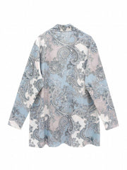 Paisley Print Open Front Cardigan