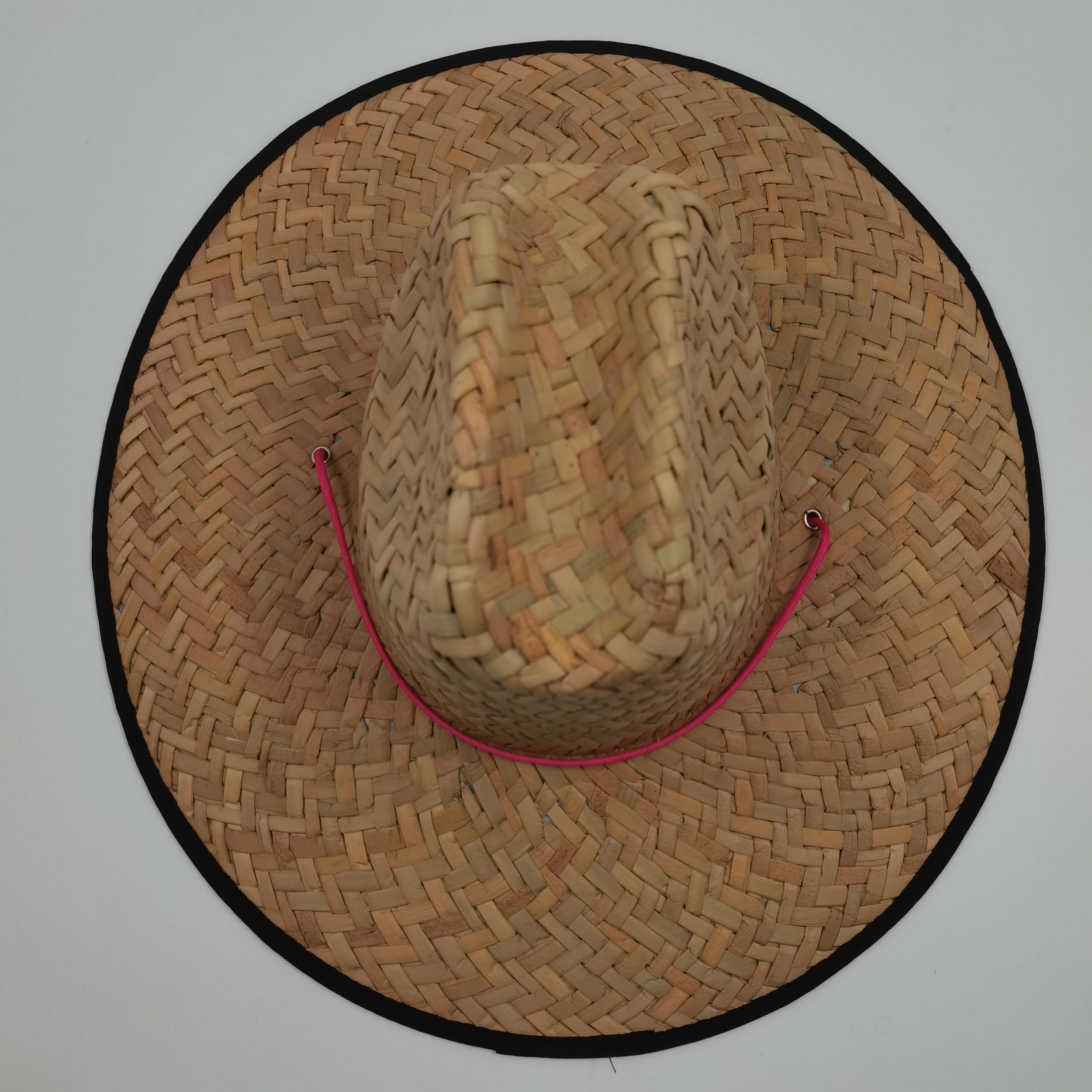 Tropical Flower Print Straw Hat with Windproof String