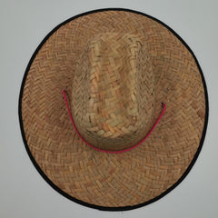 Tropical Flower Print Straw Hat with Windproof String