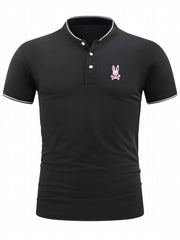Men's Golf Shirt Bunny Ear Skull Print Short Sleeve