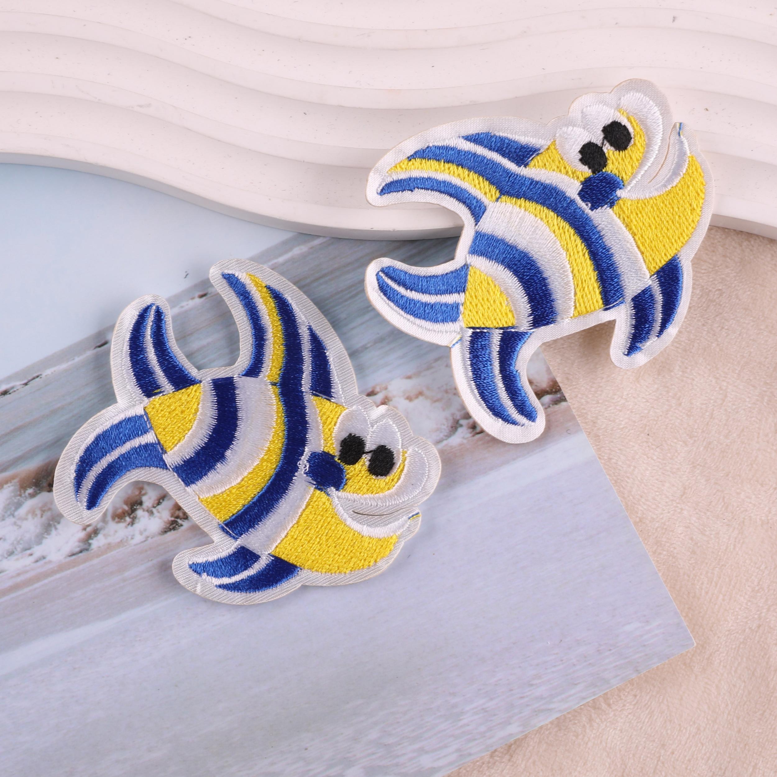 2pcs Fish Applique Patch DIY Iron On Clothing Coat Hat Bag Accessory
