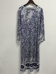 Women's Plus Size Boho Maxi Dress Long Sleeve Floral Print Loose Fit