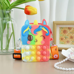 Girls Unicorn Crossbody Bag With Pop Toy For Kids