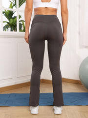 High Waist Wide Leg Pants Sweat Absorption Stretchy Yoga Dance Flared Pants