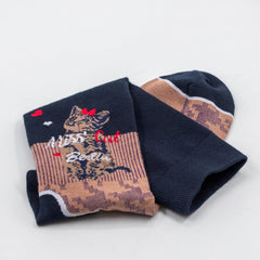 Cute Cartoon Cat Print Socks for Women