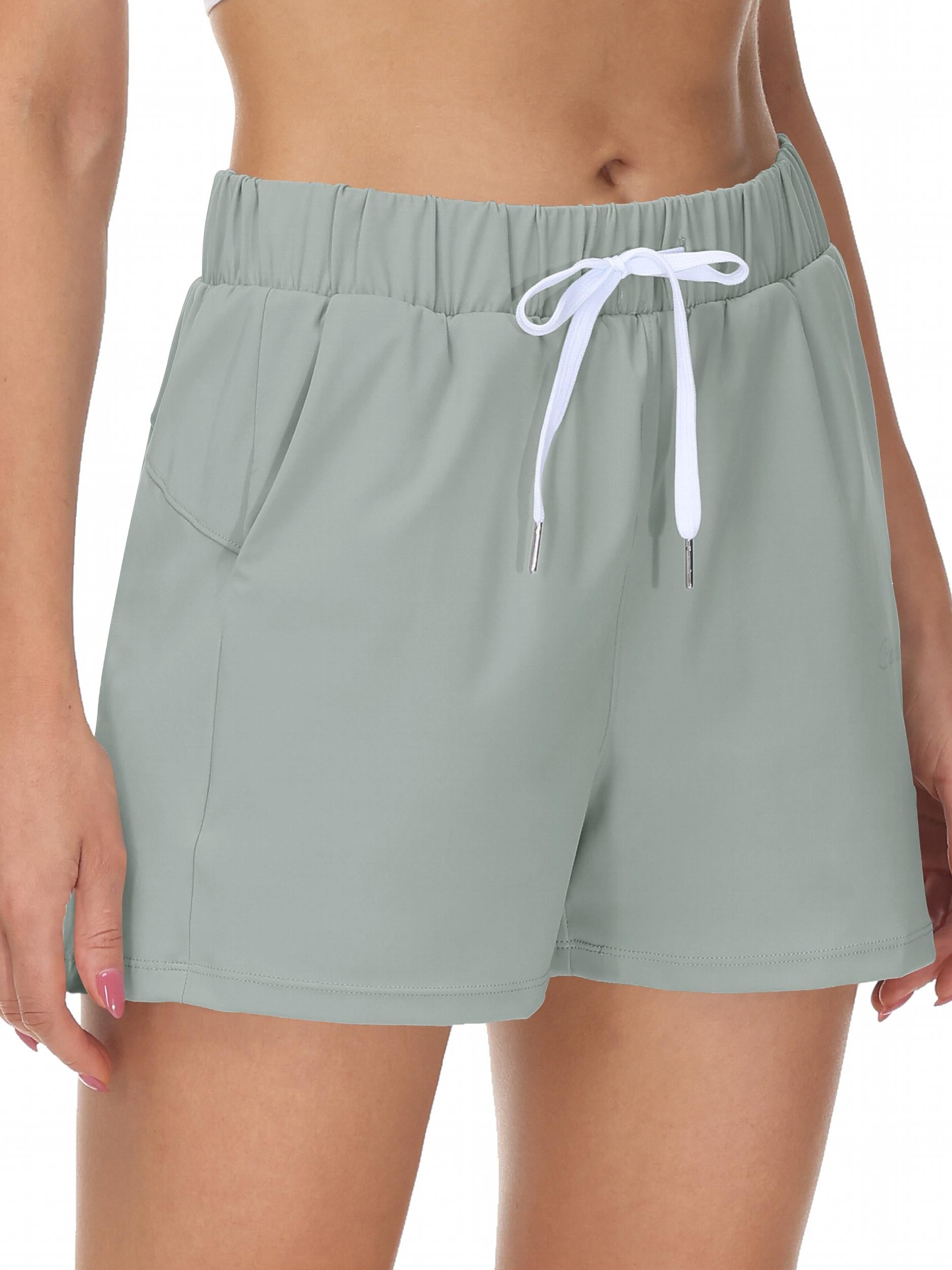High Waist Yoga Sports Shorts with Side Pockets