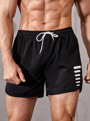 Men's Parallel Line Drawstring Shorts