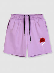 Men's Floral Print Drawstring Shorts for Summer