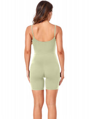 3Pcs Solid Yoga Jumpsuits Round Neck High Stretch Slimming Yoga Bodysuits