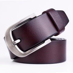 Men's Cowhide Leather Belt Retro Middle-aged & Young Pin Buckle Belt