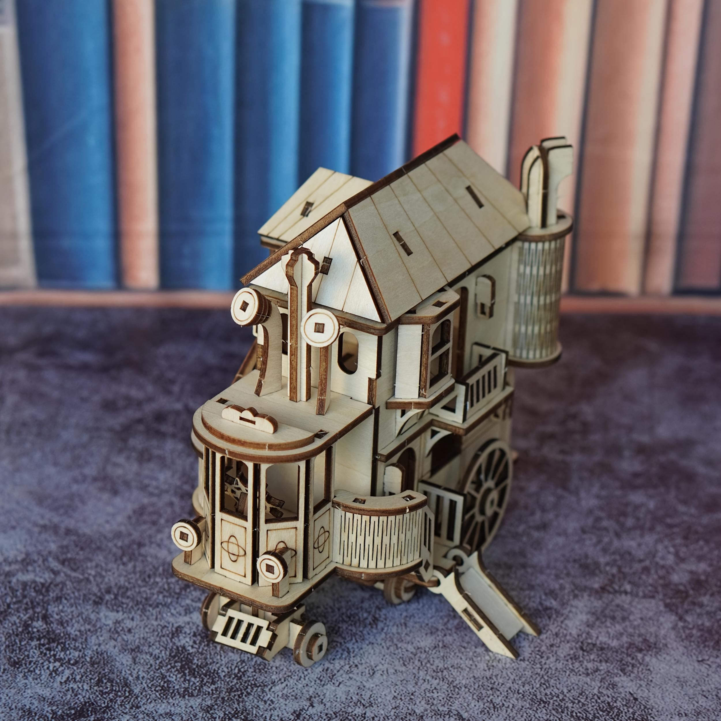 3D Wooden Puzzle Snail RV Mobile Castle Model