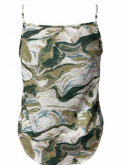 Marble Print Backless Tunic Summer Top