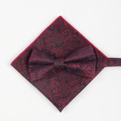 Cashew Pattern Bow Tie & Necktie Set for Men