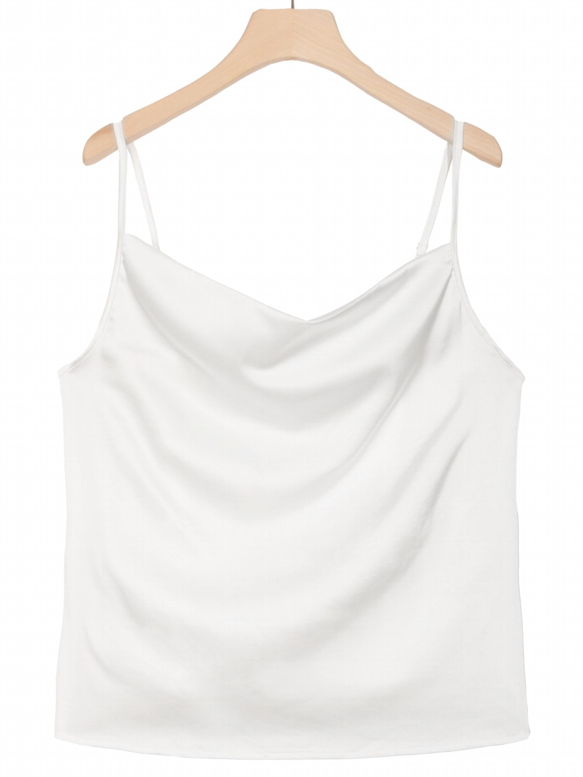 Cowl Neck Spaghetti Strap Top 3 Pairs Casual Sleeveless Cami