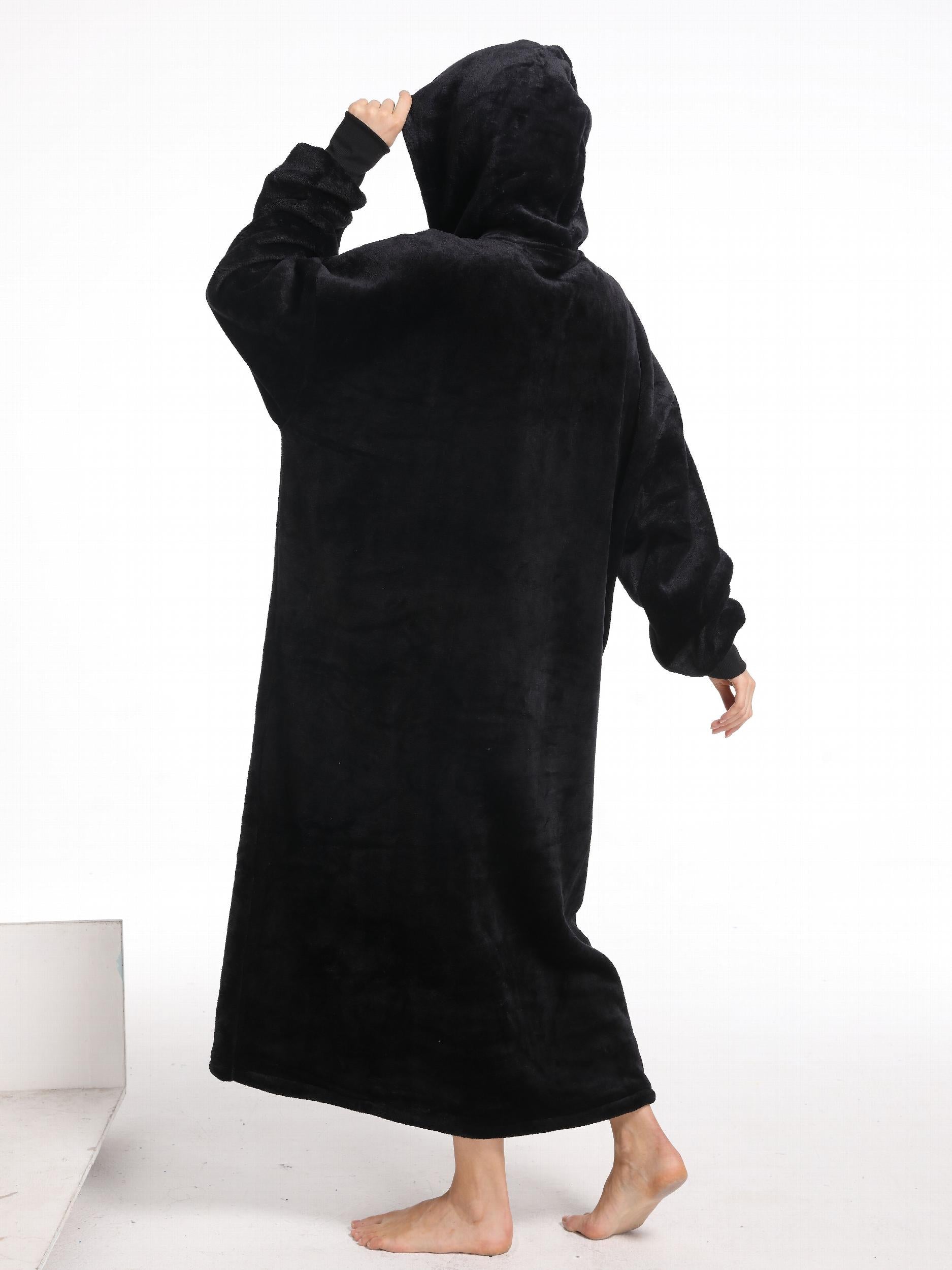 Flannel Wearable Blanket Hoodie for Women