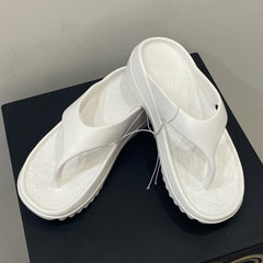 Women's Solid Flip Flops Casual Clip Toe Platform Shoes