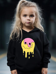 Emoticon Pattern Long Sleeve Hooded Sweatshirt