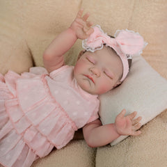 Adorable Reborn Girl Doll 19 Soft Vinyl & Fabric Hand Painted Hair Doll Girl