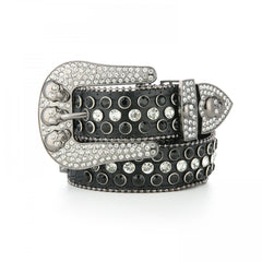 Vintage Punk Skull Buckle Rhinestone Snake Pattern Belt