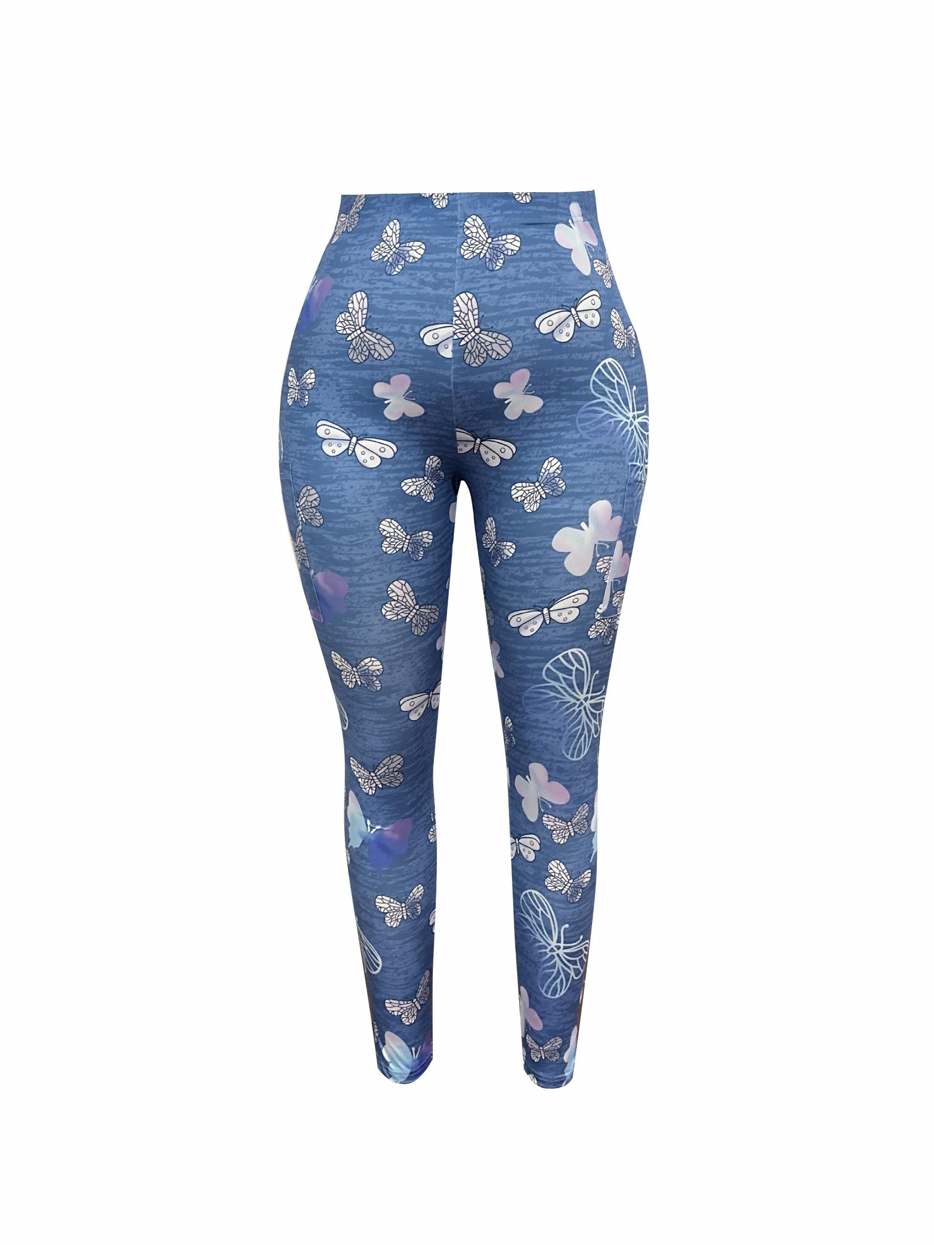 Butterfly Print High Rise Leggings