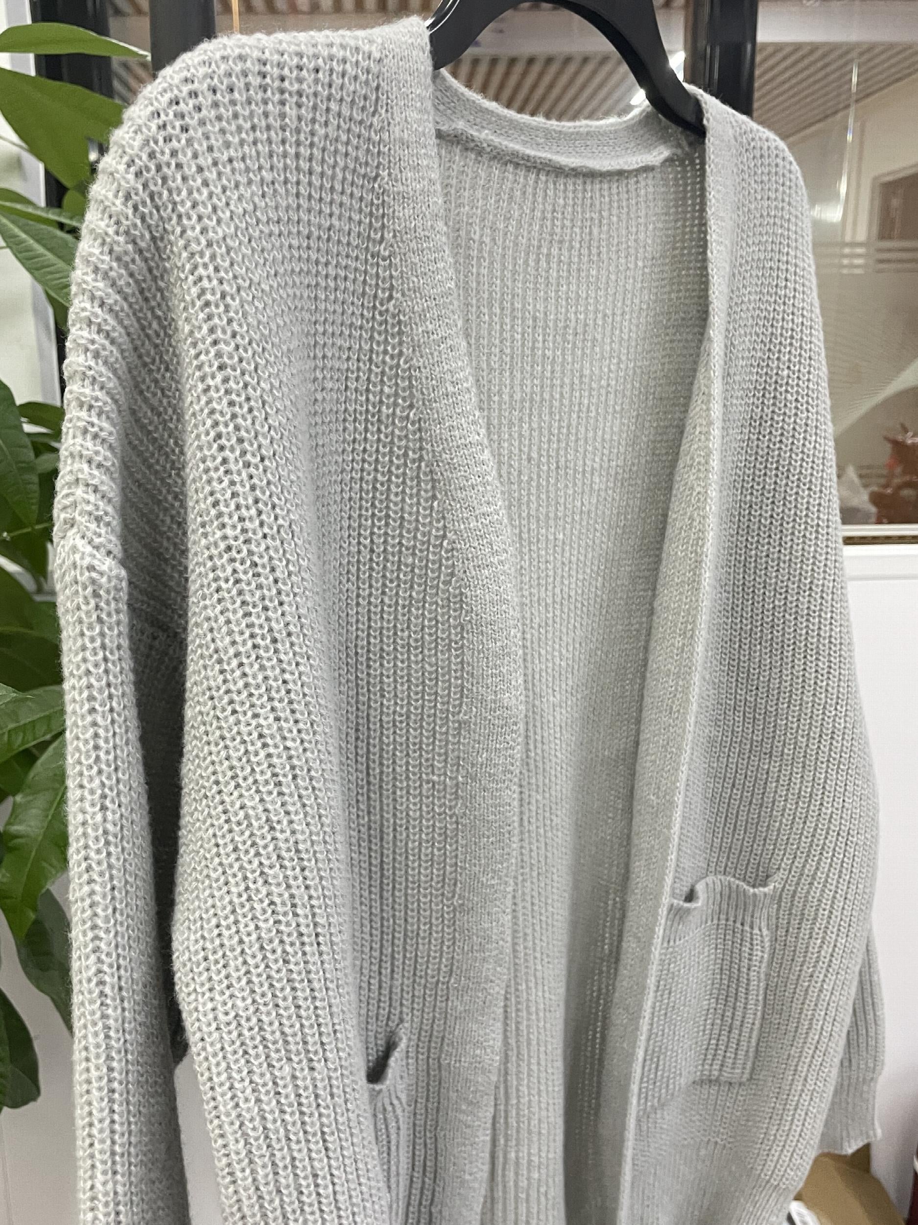 Open Front Cardigan With Pockets