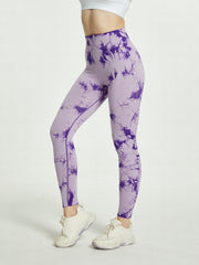 Tie Dye High Strech Sports Leggings High Waist Yoga Running Tight Pants