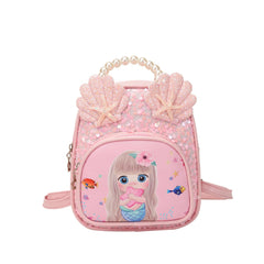 Casual Sequin Backpack with Beaded Shell Decor