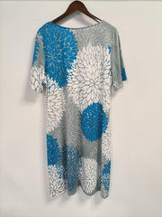 Women's Plus Floral Print Casual Dress with Pockets