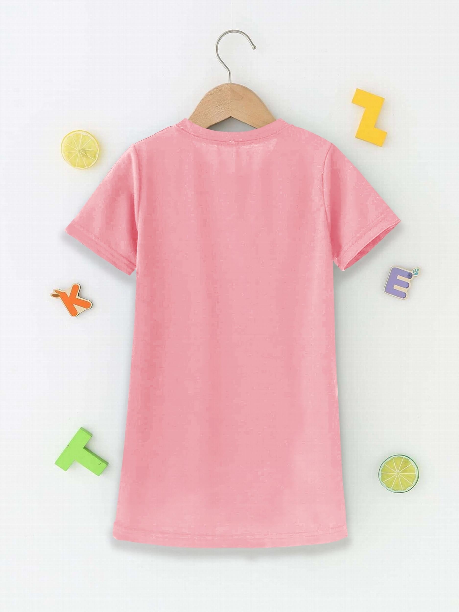 Girls Short Sleeve I'M THE YOUNGEST Casual T Shirt Dress