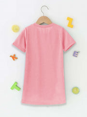 Girls Short Sleeve I'M THE YOUNGEST Casual T Shirt Dress