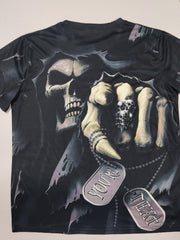 Skull 3D Pattern Print Men's Short Sleeve Comfy T-Shirt Graphic Tee