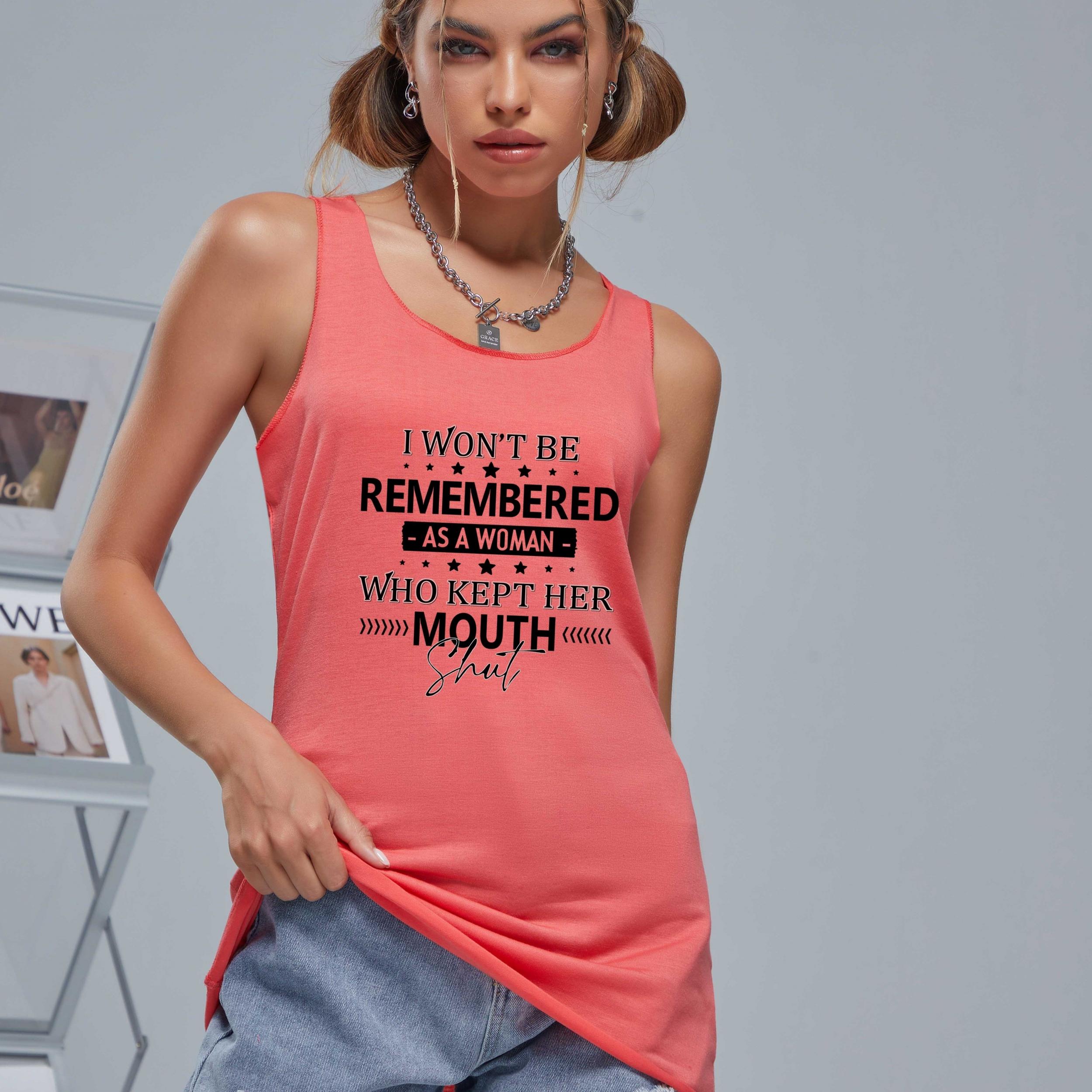 Women's Letter Graphic Tank Top Summer Sleeveless Shirt