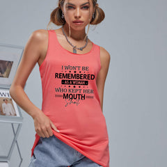 Women's Letter Graphic Tank Top Summer Sleeveless Shirt