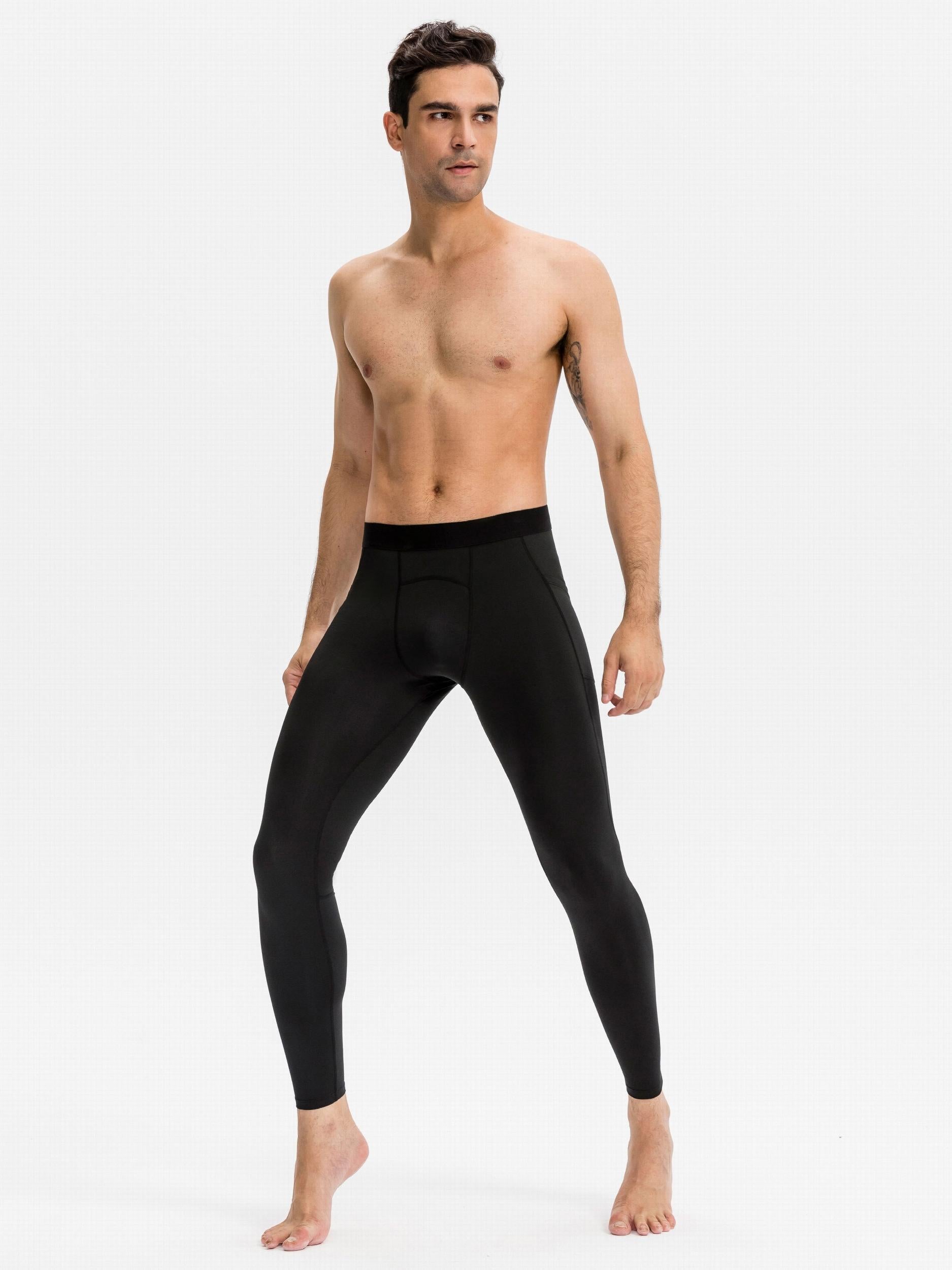 Men's Quick Drying Compression Fitness Long Pants with Pocket
