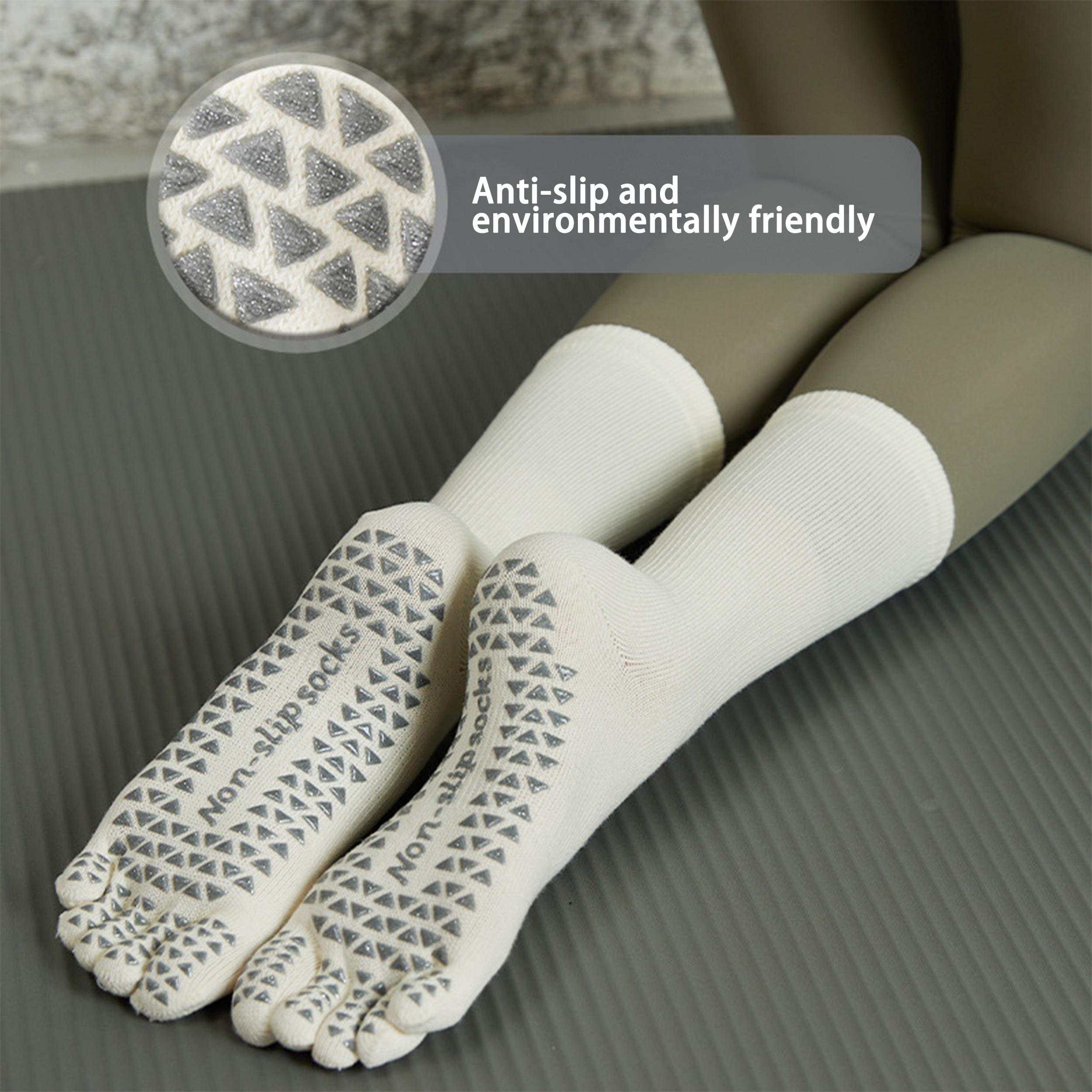 Non Slip Five Toes Yoga Socks - Long Fitness Socks for Indoor Sports
