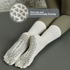 Non Slip Five Toes Yoga Socks - Long Fitness Socks for Indoor Sports