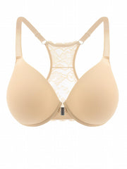 Front Closure Racer Back Padded T shirt Bralette