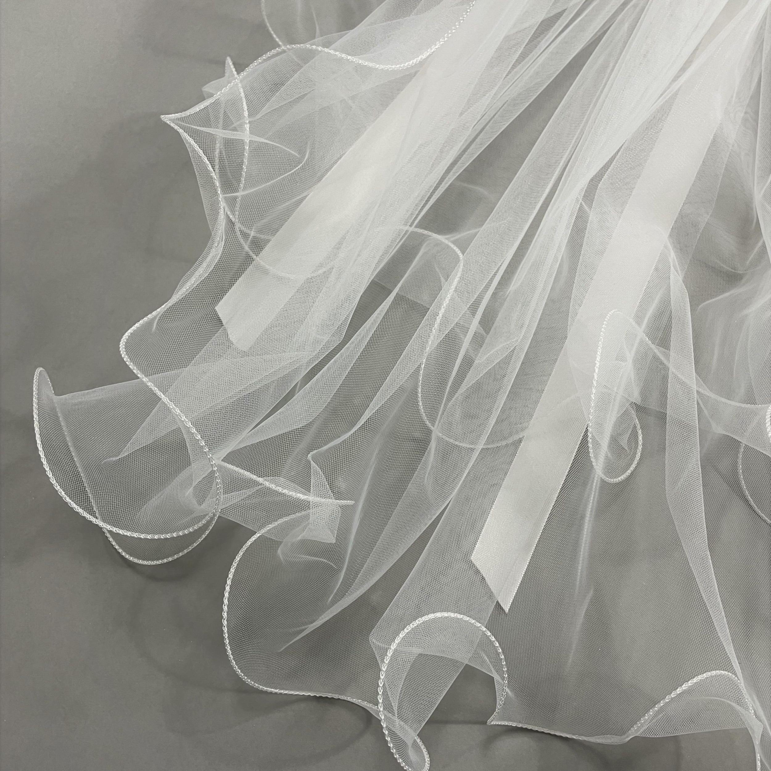 Wedding Bridal Veil Ivory Tulle Cape Soft Mesh