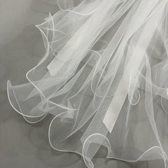 Wedding Bridal Veil Ivory Tulle Cape Soft Mesh