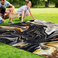 Marble Print Picnic Mat Lightweight Waterproof Sandproof