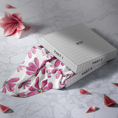 Pink Flower Print Bandana Boho Square Scarf Headband For Women