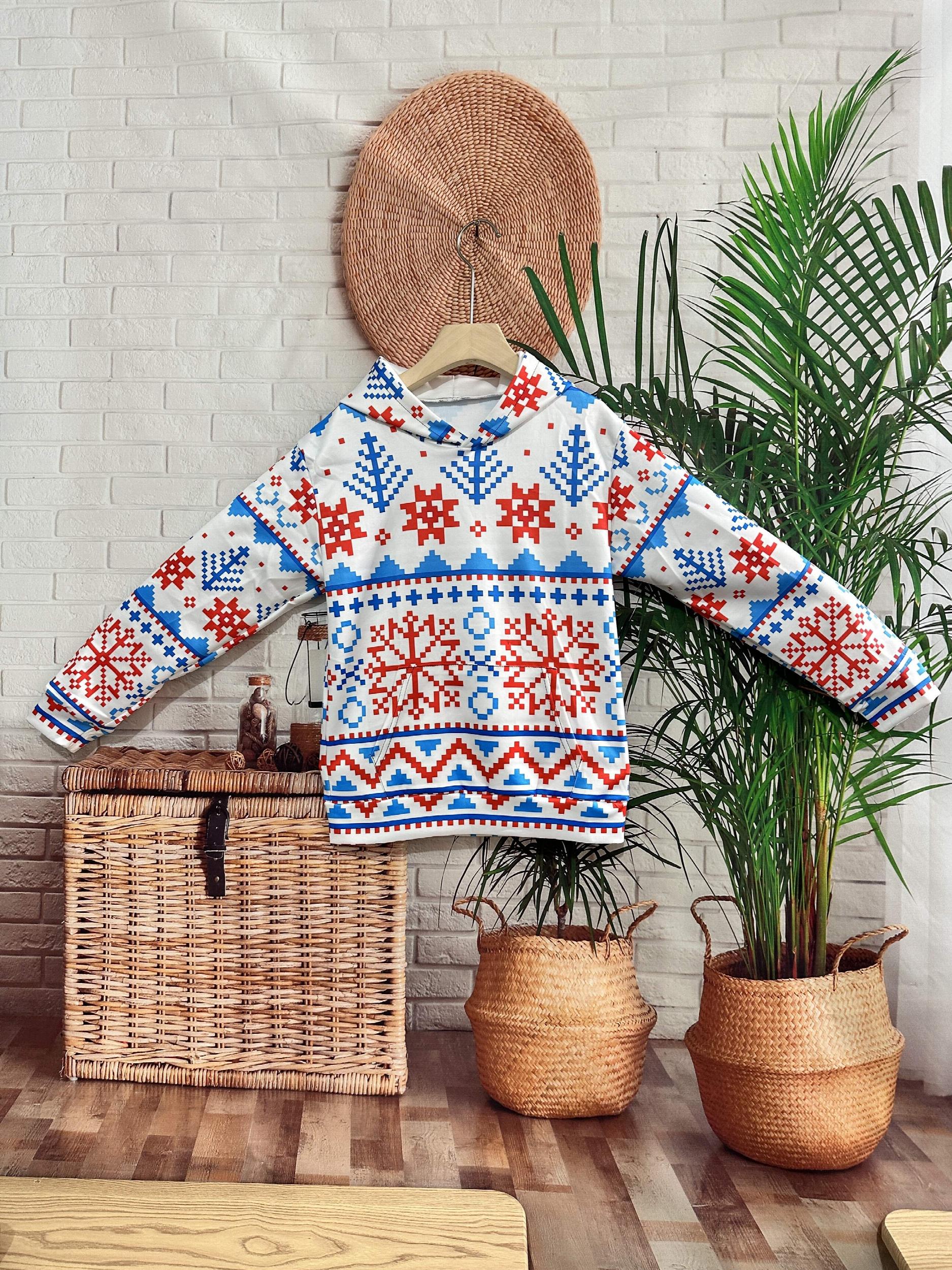 Girls Christmas Hooded Pullover Kids Clothes For Christmas Gift