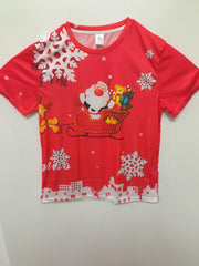 Christmas Santa Claus Snowflake Print Men's Graphic T-shirt