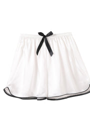 Satin Bow Sleep Shorts Elastic Waistband