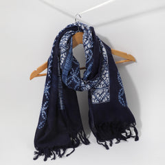 Boho Print Scarf Vintage Geometric Tassel Shawl