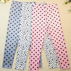 Girls Heart and Star Print Yoga Pants Slim Fit Leggings