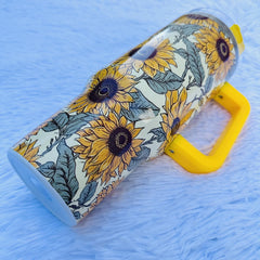 Sunflower Printed 40oz Stainless Steel Water Cup Insulated Leakproof for Outdoor