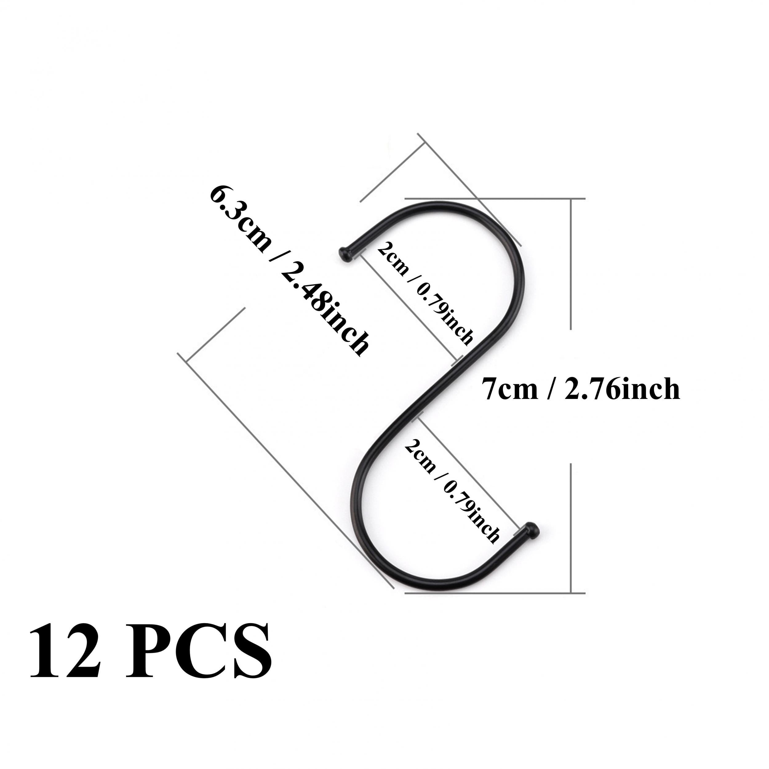 12pcs Heavy Duty S Hooks for Hanging in Kitchen, Bathroom, Bedroom